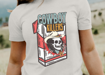 Cowboy Killers, Vintage Style Cowboy Skeleton Design