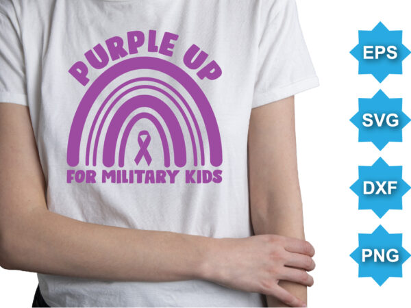 Purple up for military kids, purple up for military kids dandelion flower vector cancer awareness month of the military child typography t-shirt design veterans shirt