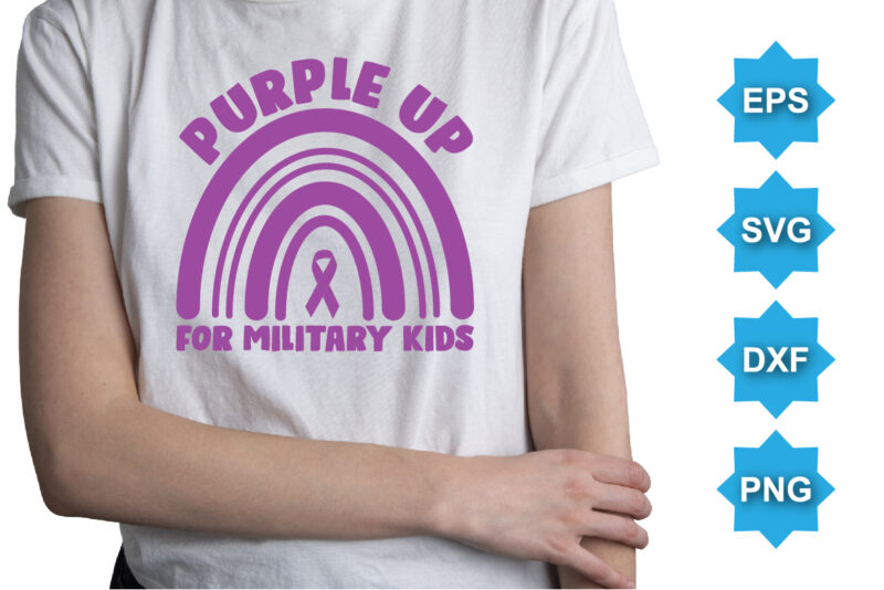 Purple Up For Military Kids, Purple up for military kids dandelion flower vector cancer awareness Month of the Military Child typography t-shirt design veterans shirt