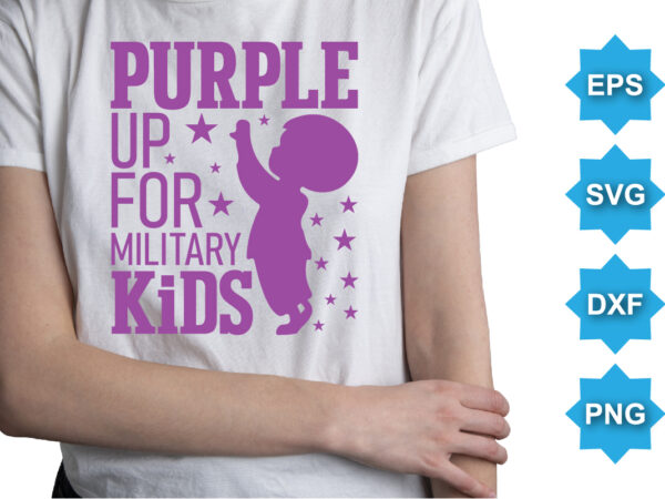 Purple up for military kids, purple up for military kids dandelion flower vector cancer awareness month of the military child typography t-shirt design veterans shirt