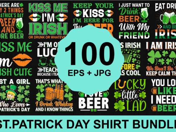 St. patrick’s day shirt design bundle print template, lucky charms, irish, everyone has a little luck typography design