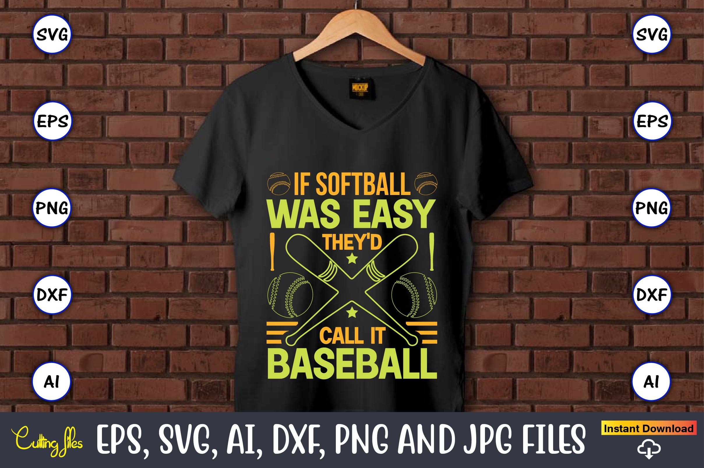 Baseball T-shirt Design, IF softball was easy they'd call it baseball -  MasterBundles