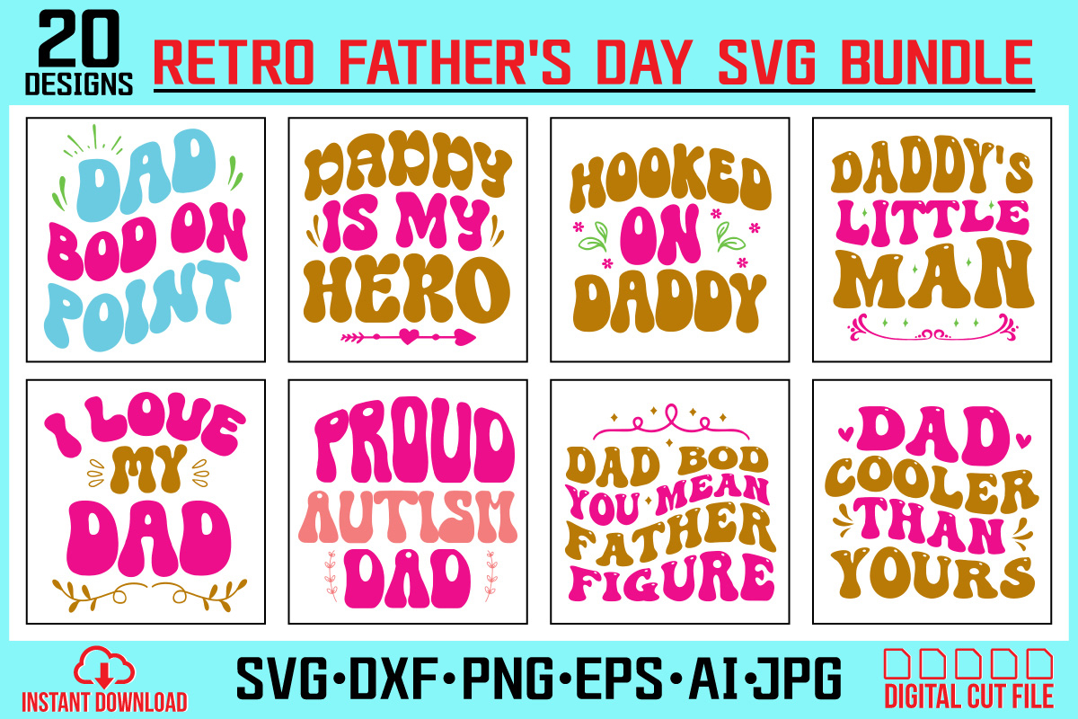 Retro dad svg bundle,retro svg design,retro cut file,dad svg bundle ...