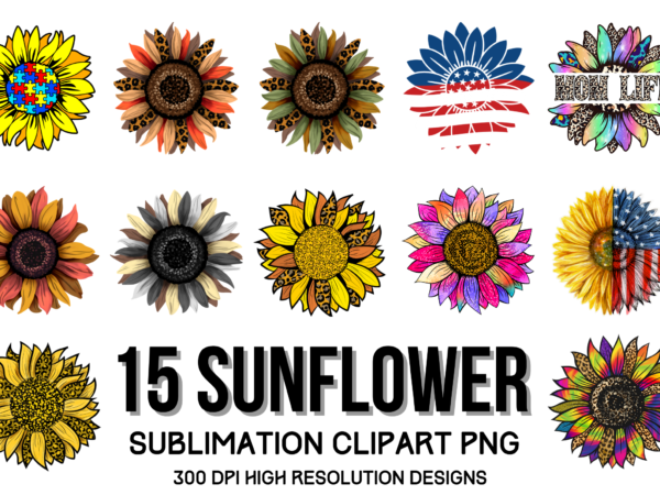 Sunflower png bundle t shirt template vector