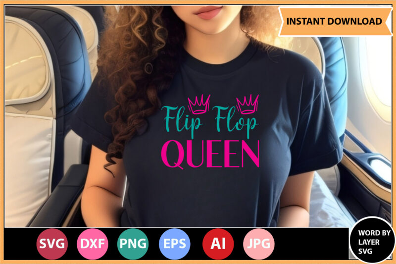 Flip Flop Queen vector t-shirt