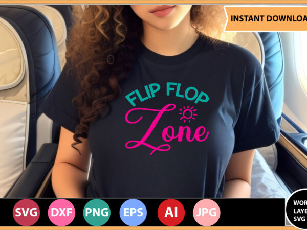 Flip flop zone vector t-shirt