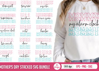 Mother’s Day Stacked SVG Bundle, Mom Designs