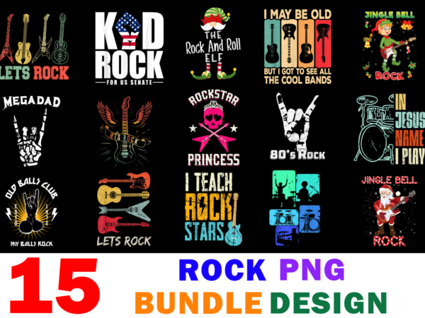 15 rock shirt designs bundle for commercial use part 2, rock t-shirt, rock png file, rock digital file, rock gift, rock download, rock design