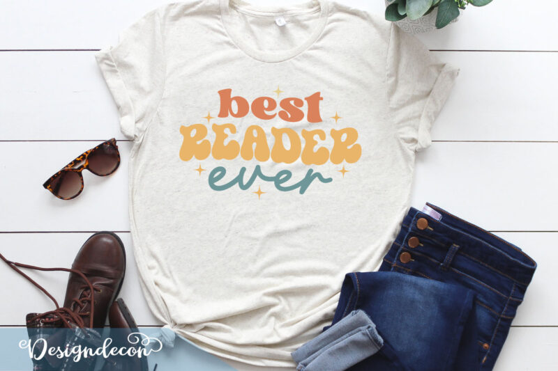 Retro wavy letters reading, Book lover, reader life, funny readers read sublimation t-shirt, wood sign, library décor, bundle svg