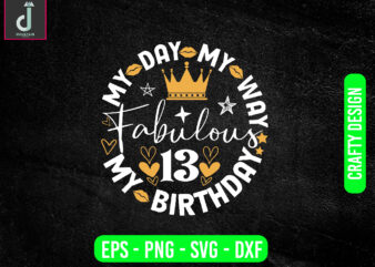 My day my way my birthday fabulous svg design, party svg, cricut svg cut file