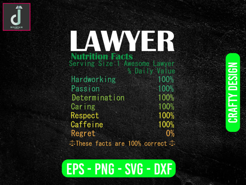 Lawyer nutrition facts svg design, lawyer svg bundle design, cut files