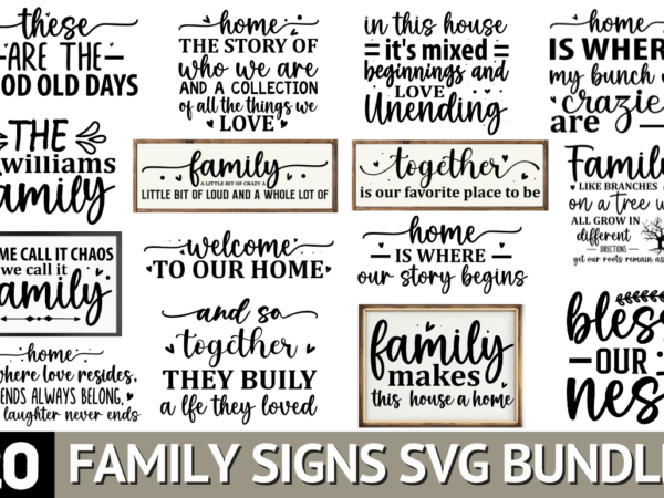 Family sign svg bundle t shirt graphic design