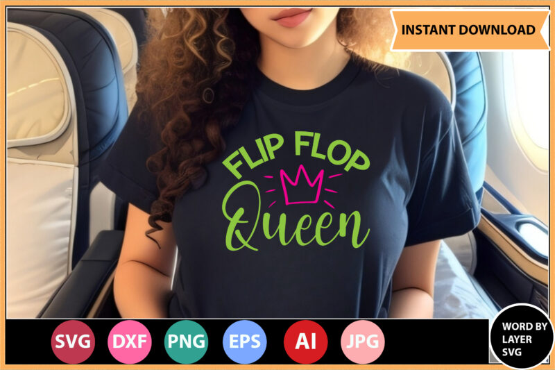 Flip Flop Queen vector t-shirt