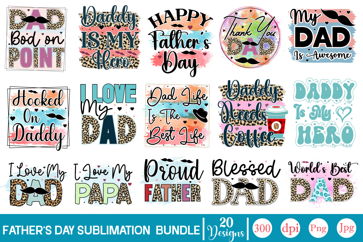 Father's Day Sublimation Bundle, Father's Day Bundle Sublimation Design ...