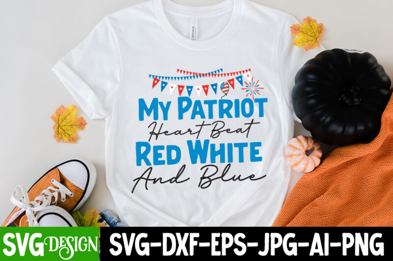 My Patriot Heart Beat red White And Blue T-Shirt Design, My Patriot Heart Beat red White And Blue Sublimation Design, My Patriot Heart Beat red White And Blue SVG Cut