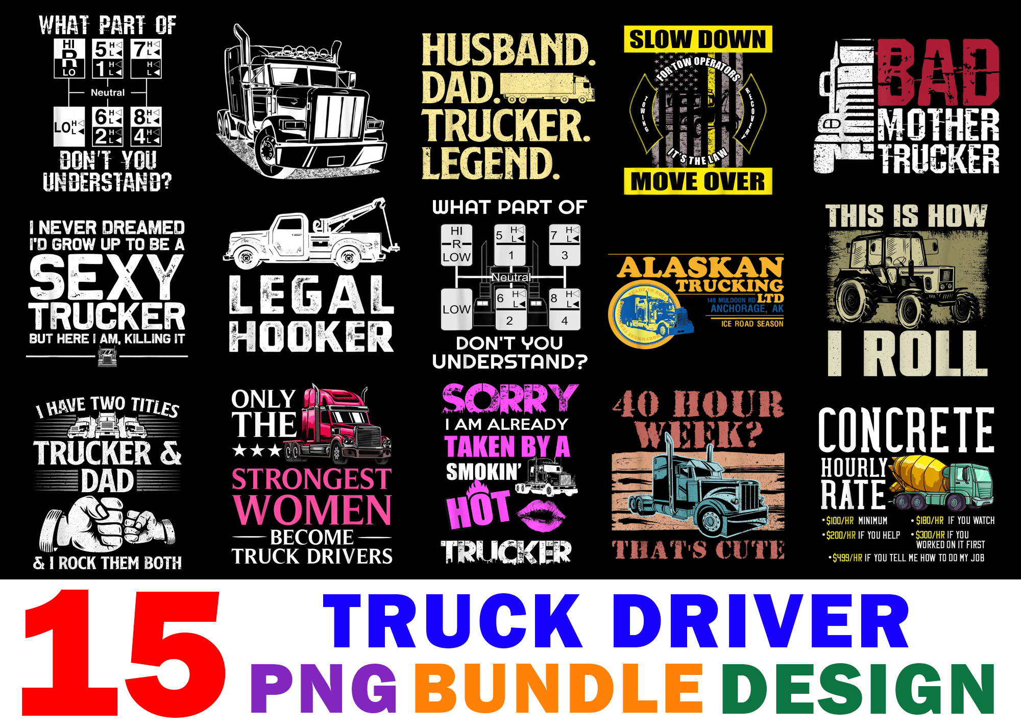 Delivery Truck Driver Sublimation Designs Png Essential AF Design