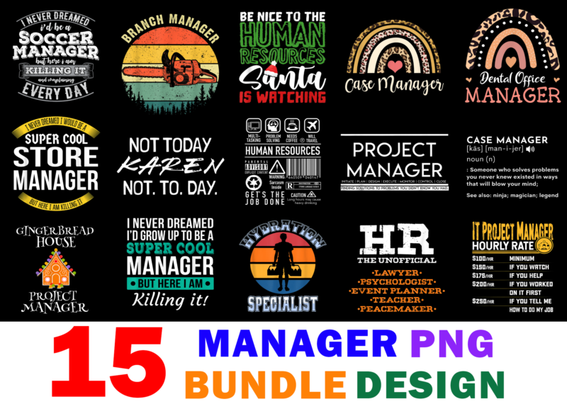 15 Manager Shirt Designs Bundle For Commercial Use Part 2, Manager T-shirt, Manager png file, Manager digital file, Manager gift, Manager download, Manager design