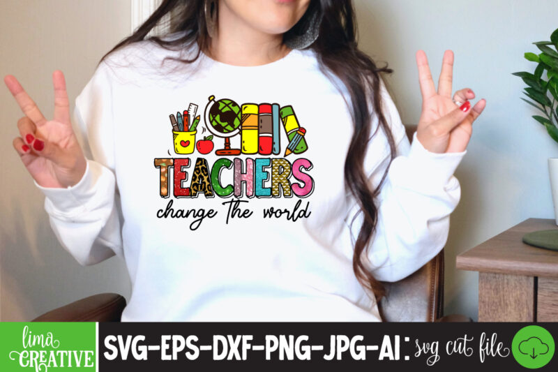 Teacher Sublimation PNG Design 10 Design Bundle,Teacher PNG, Teacher Name Frame PNG, Pencil Apple Coffee Rule Frame Name, File Design for Sublimation Or Print, digital DownloadTeachers Change The World Png