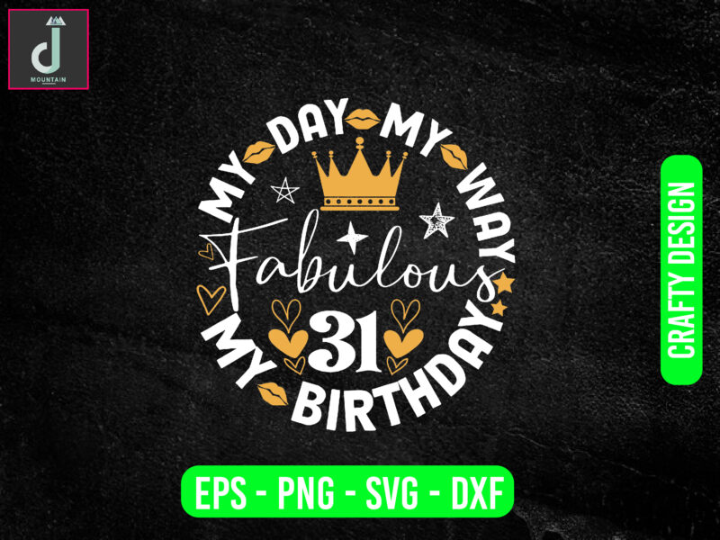 My day my way my birthday fabulous svg design, aged to perfection svg,birthday pdf