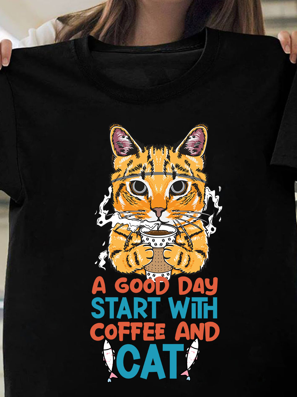 A Good Day Start With Coffee And Cat T-Shirt Design , cat t shirt ...