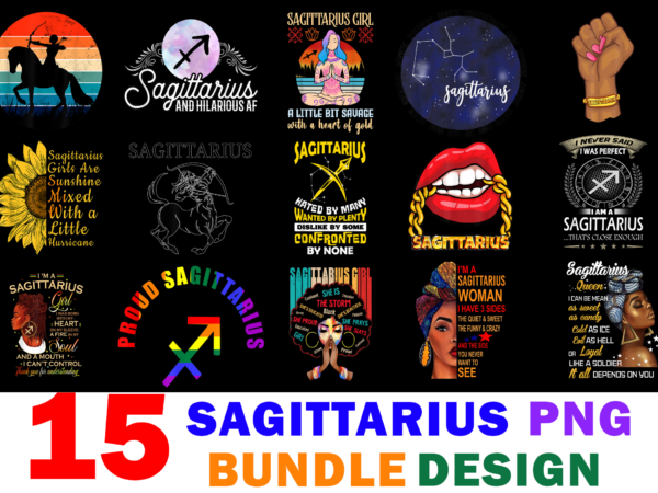 15 sagittarius shirt designs bundle for commercial use, sagittarius t-shirt, sagittarius png file, sagittarius digital file, sagittarius gift, sagittarius download, sagittarius design