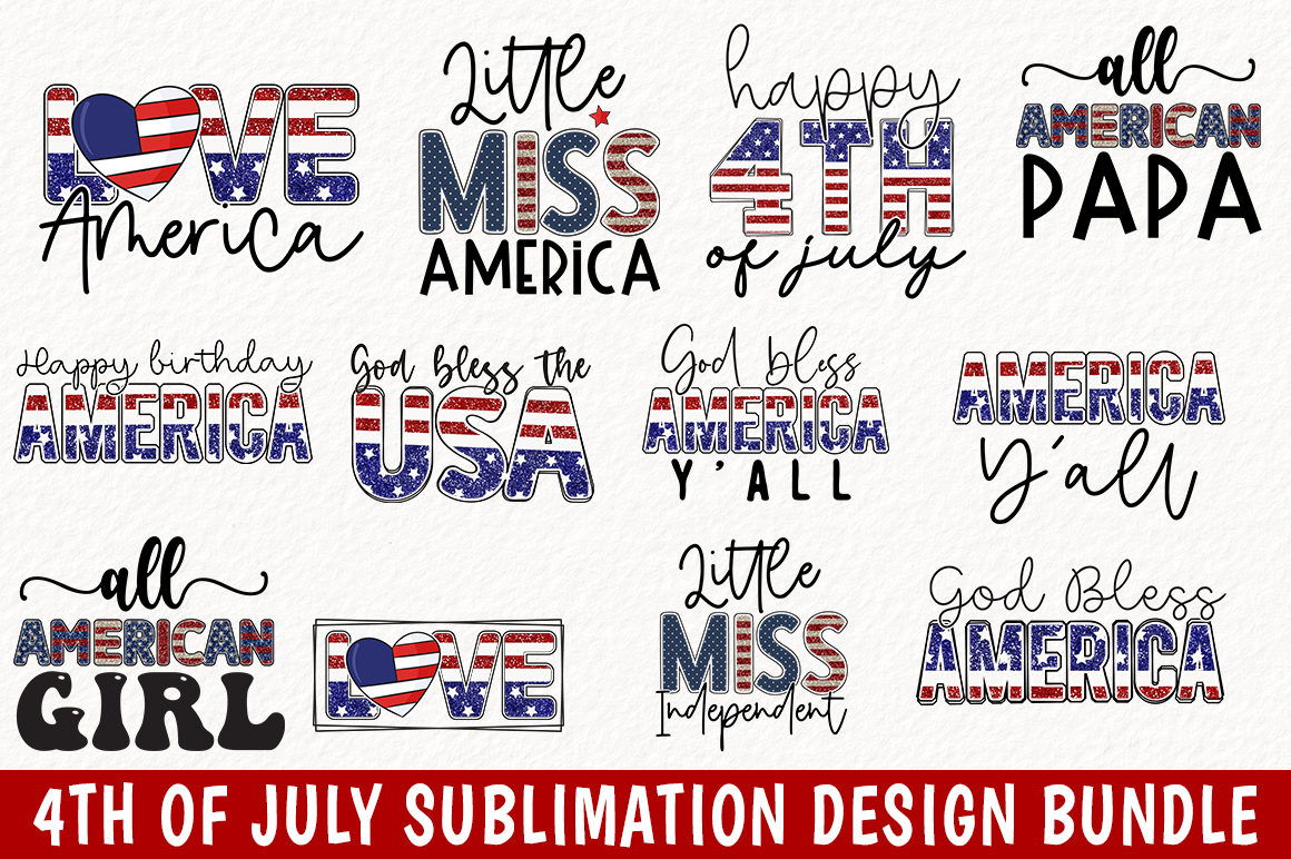 4th of July PNG Sublimation Bundle - Buy t-shirt designs