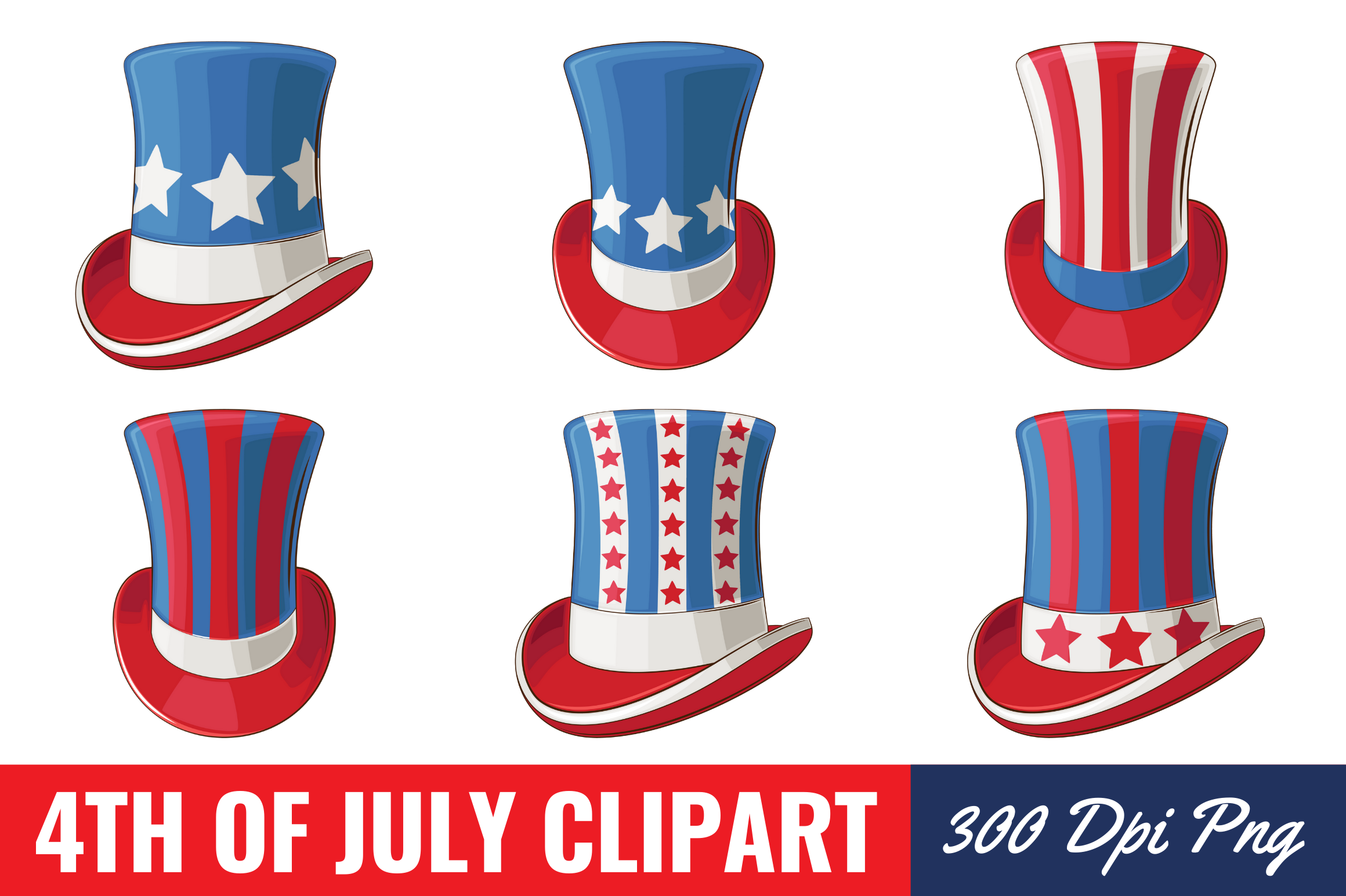 4th of July Hat Sublimation Clipart