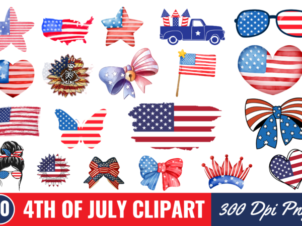 4th of july clipart sublimation bundle