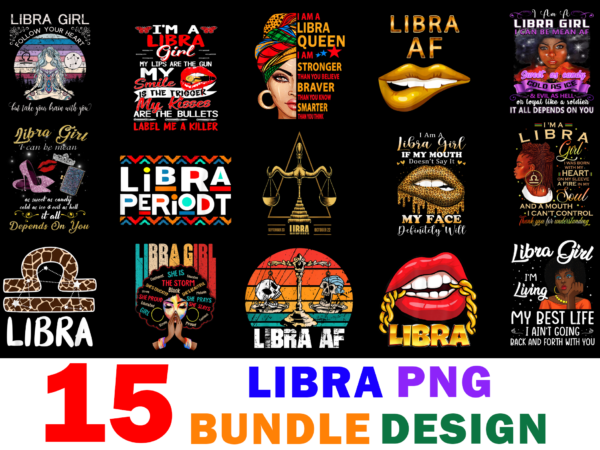 15 libra shirt designs bundle for commercial use, libra t-shirt, libra png file, libra digital file, libra gift, libra download, libra design