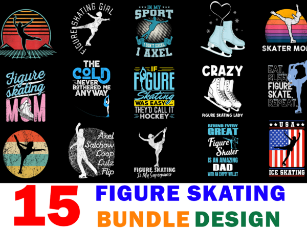 15 figure skating shirt designs bundle for commercial use, figure skating t-shirt, figure skating png file, figure skating digital file, figure skating gift, figure skating download, figure skating design