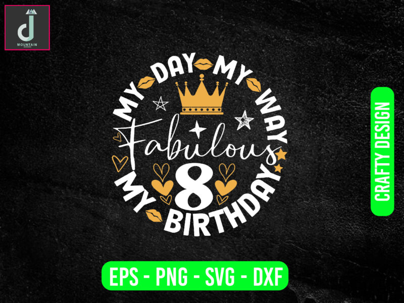 My day my way my birthday fabulous svg design,birthday cricut bundle, birthday clipart