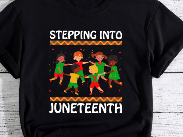 African american girls kids stepping into juneteenth 1865 pc t shirt vector