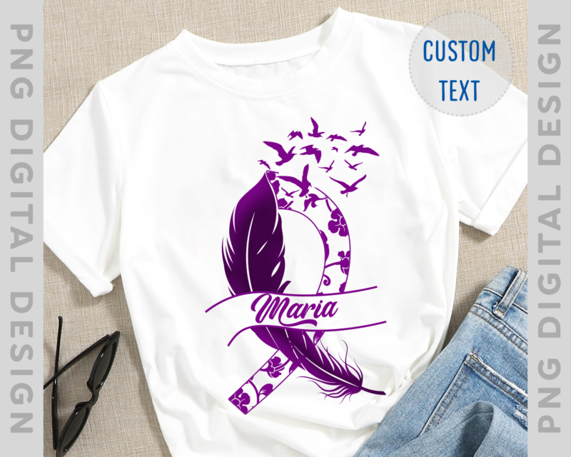 Alzheimer_s Awareness PNG File For Shirt, Alzheimer_s Desease Awarness Month Design, Purple Ribbon, Instant Download HH