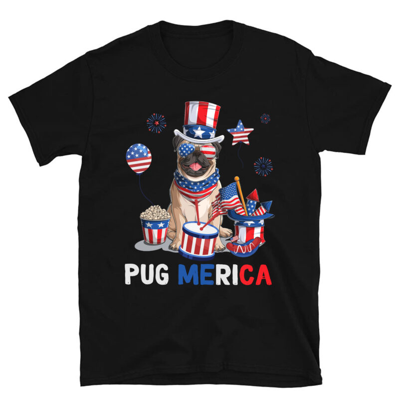 America Pug Dog Merica 4th of July Men Women USA American Flag PC - Buy ...