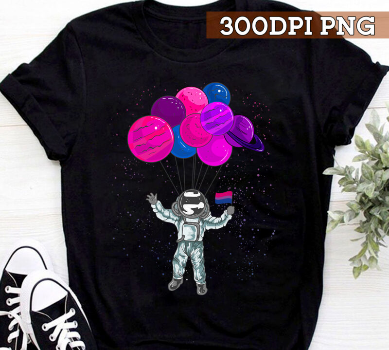 Astronaut Bisexuality PNG File For Shirt, Bisexual Flag Design, Space LGBT Pride Shirt Design, Bi Pride PNG, Instant Download HC