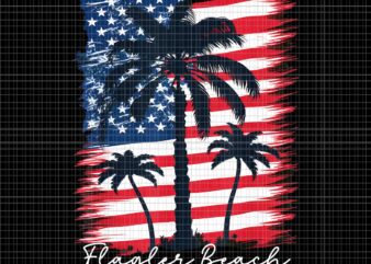 Patriotic American Flag Palm Trees Png, Flagler Beach Png, Flag Palm Trees Png, Patriotic American Flag Png t shirt illustration