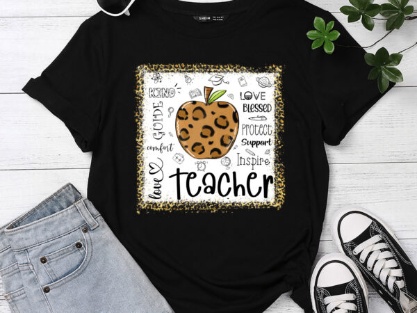 Back to school teacher life apple leopard teacher women gift pc 1 t shirt template