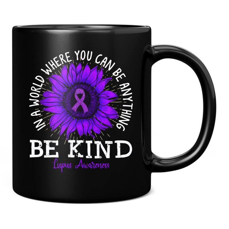 Be Kind Purple Ribbon Sunflower Lupus Awareness T-Shirt PC