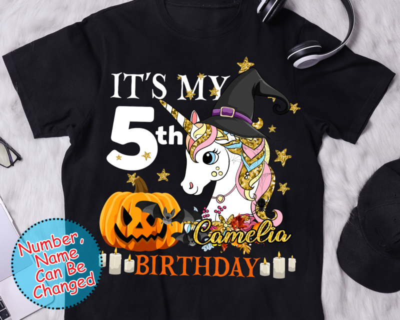 Birthday cute Halloween Girl, Cute Halloween PNG Girls Kids Witchy Unicorn Halloween PNG