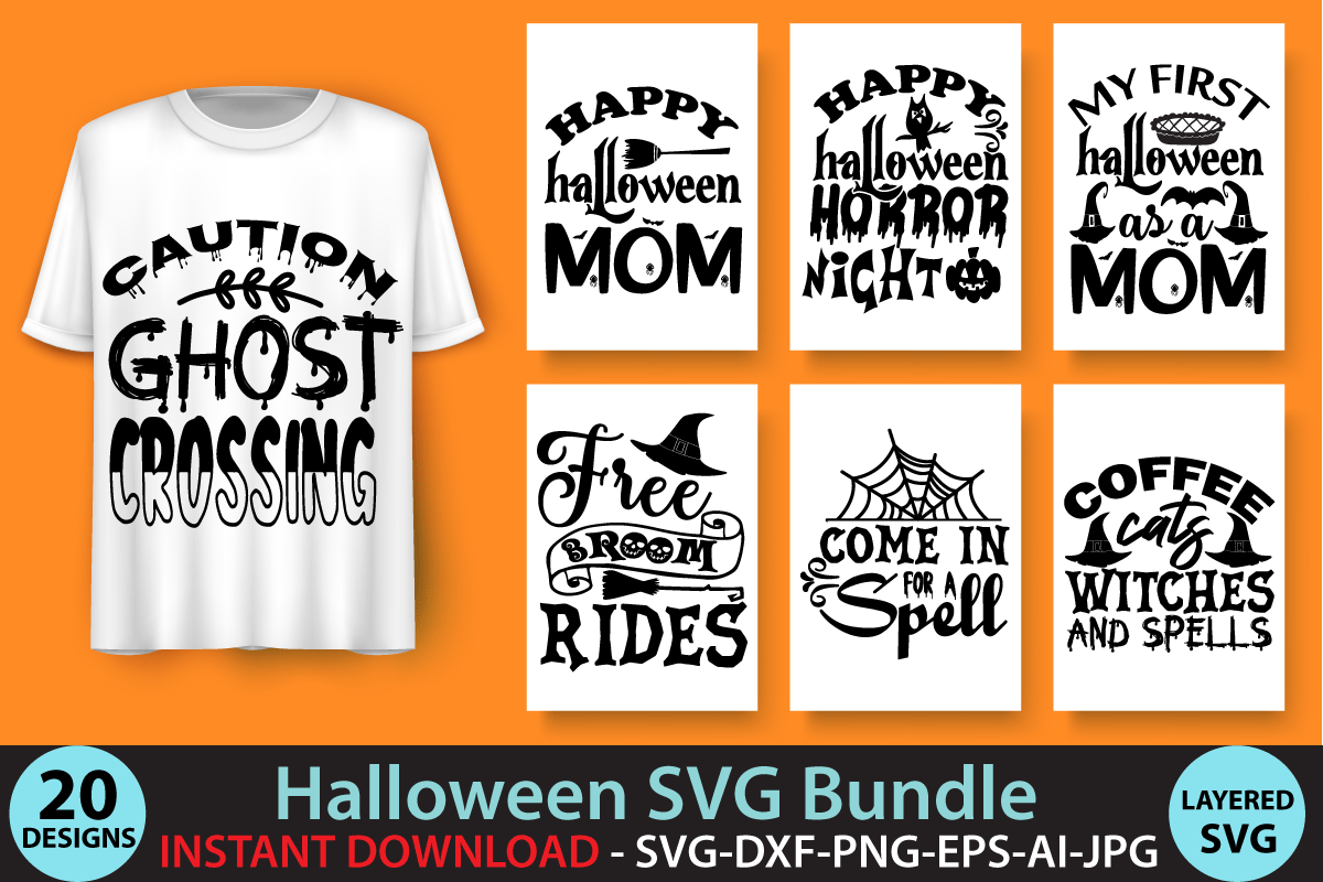 Halloween T-Shirt Design Bundle, Halloween SVG bundle By Rana Creative