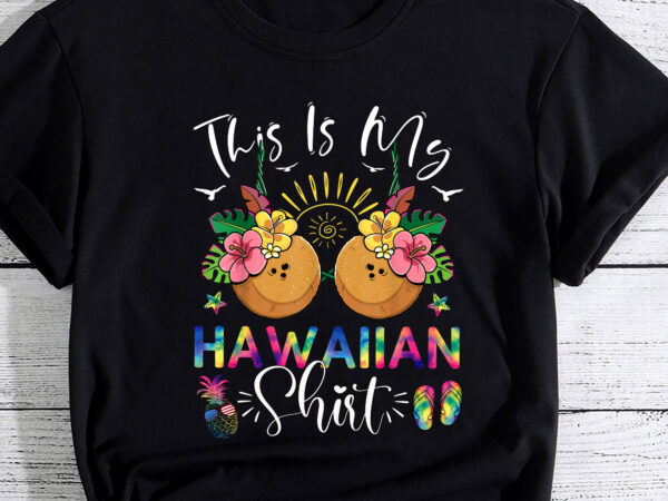 Funny Hawaiian Coconut Bra T-shirt Design Vector Download