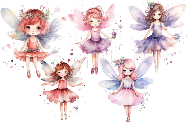 Fairy Girl, Cute Fairy Girl, Cute Fairy Girl Watercolor, Fairy Girl ...