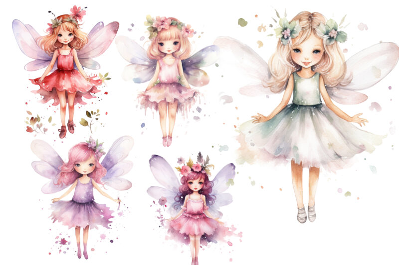 Fairy Girl, Cute Fairy Girl, Cute Fairy Girl Watercolor, Fairy Girl ...