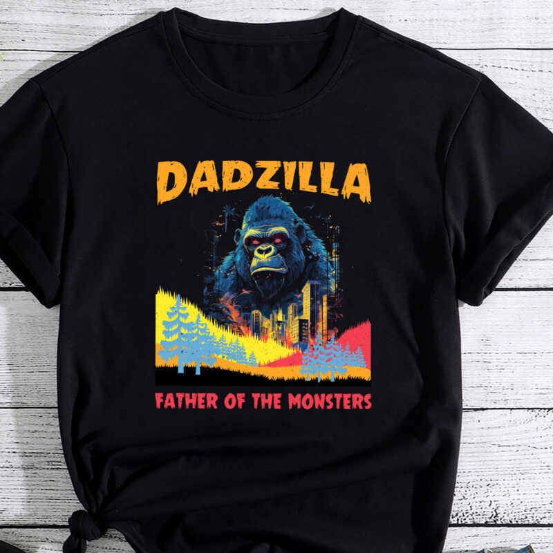 Dadzilla Retro Sunset Gorilla Father Of The Monsters Poster 1