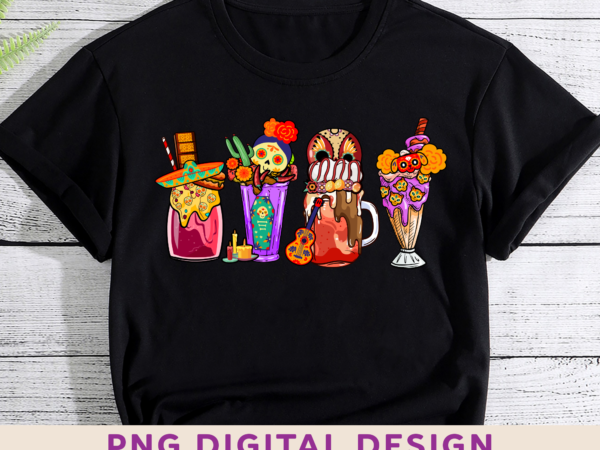 Dia de muertos png file for shirt, day of the dead png, sugar skull drinks, coffee lover gift, mexico design, instant download hh