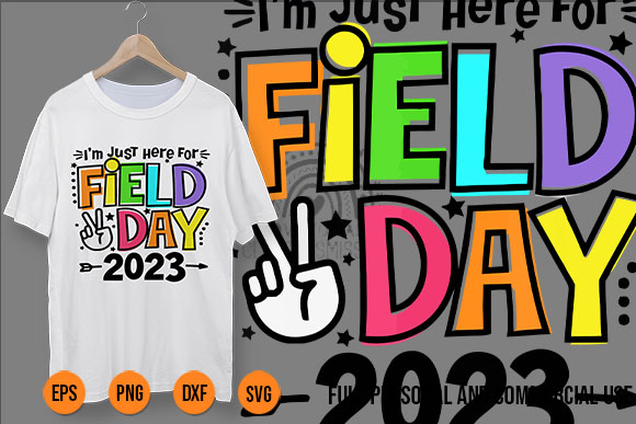 Field Day Clipart svg png Just Here For Field Day 2023 Peace Sign Teacher Students T-shirt Design