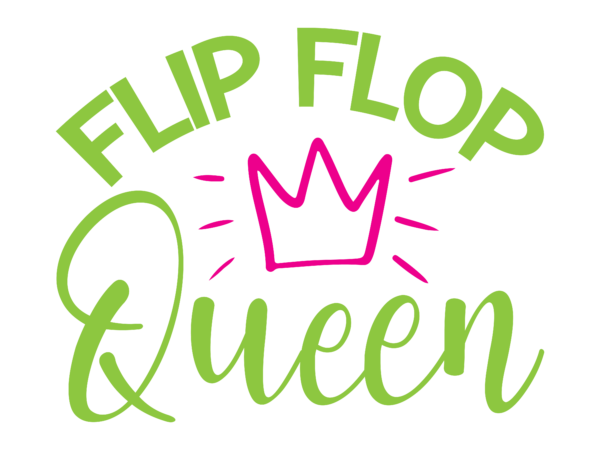 Flip flop queen vector t-shirt