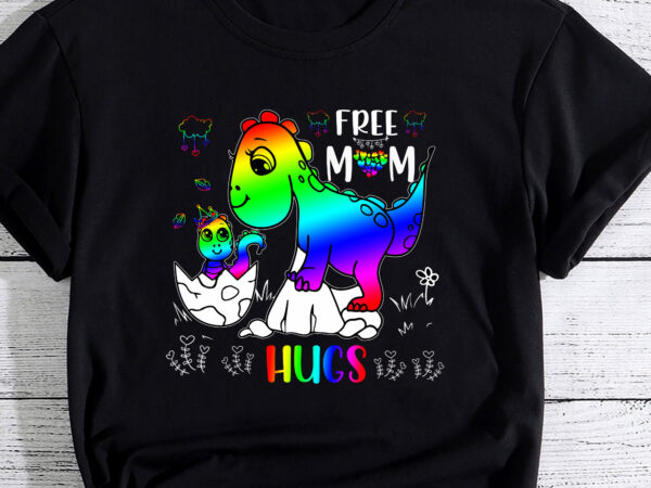 Free mom hugs lgbt dinosaur gay pride rainbow pc t shirt graphic design
