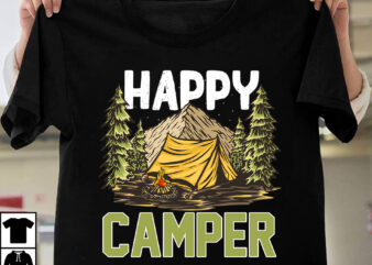 Happy Camper T-shirt Design,Camping T-shirtt Design Bundle ,Camping Crew T-Shirt Design , Camping Crew T-Shirt Design Vector , camping T-shirt Desig,Happy Camper Shirt, Happy Camper Tshirt, Happy Camper Gift, Camping