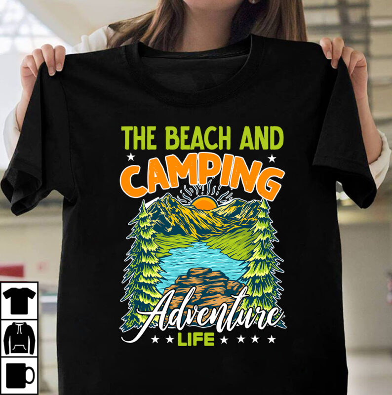 The Beach And Camping Adventure Life T-shirt Design,Camping T-shirtt Design Bundle ,Camping Crew T-Shirt Design , Camping Crew T-Shirt Design Vector , camping T-shirt Desig,Happy Camper Shirt, Happy Camper Tshirt,